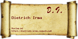 Dietrich Irma névjegykártya