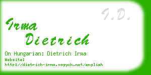 irma dietrich business card